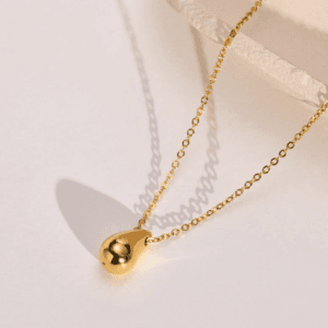 Titanium steel raindrop necklace pendant Gold necklace jewelry women simple