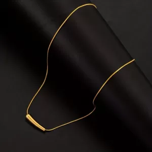 Curved Tube Chili Pepper Gold Necklace - Luxury Minimalist Design