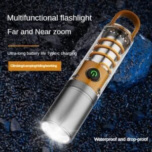 Heybb High Lumens Flashlight – Waterproof, Zoomable, 4 Light Modes