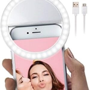Rechargeable Selfie Ring Light - Clip-On for Smartphones and Photography