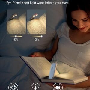 USB Rechargeable Book Light With 3 Levels & Colors