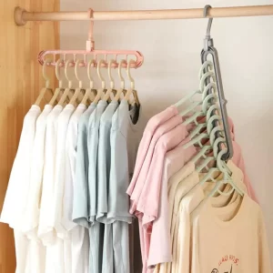 Multi-Function Folding Hanger 9 Hole Rotating Magic Clothes Hanger
