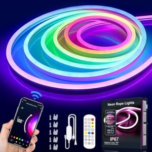 Rgb Neon Rope Strip Lights WaterProof 3M – 5M Works With Alexa & Hey Google