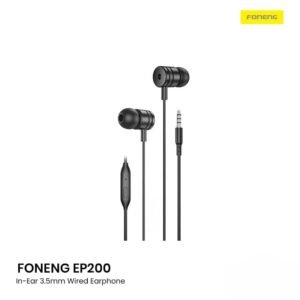 Foneng EP200 Wired Earphones | 3.5mm Jack with Mic | Black / White | Hi-Fi Stereo