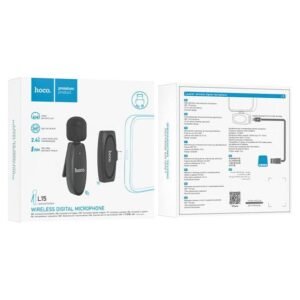 Hoco L15 Crystal Wireless Lavalier Microphone – iPhone Lightning, Noise Reduction, 15m Range